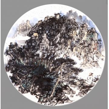 刘晓阳国画山水2012团扇1字画之家