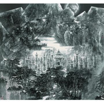 刘晓阳国画山水2012灵岩月满196x196字画之家
