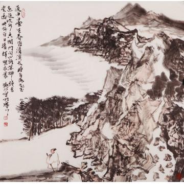 刘晓阳国画山水2014古人诗意4字画之家