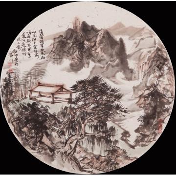 刘晓阳国画山水2014团扇6字画之家