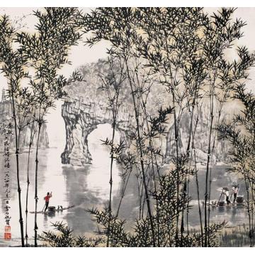白雪石国画山水桂林象鼻山字画之家