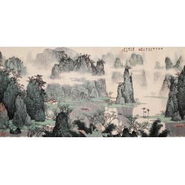 白雪石国画山水云锁青峰字画之家