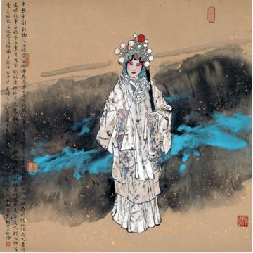 张青渠国画人物中国京剧--白蛇传68x68  2007 - 复件字画之家