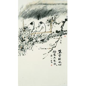 于学波国画人物草堂松风字画之家