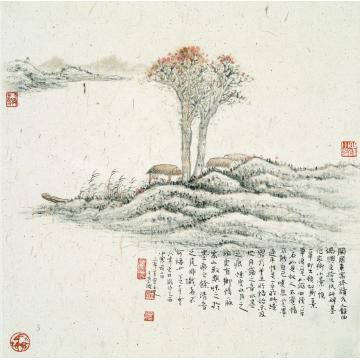 于学波国画山水家乡小景字画之家