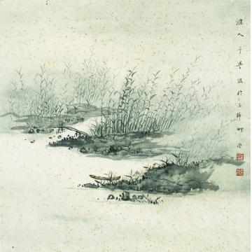 于学波国画山水野渡无人字画之家