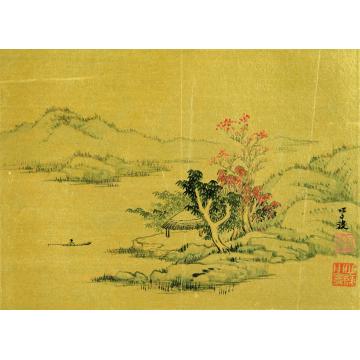于学波国画山水秋江泛舟字画之家