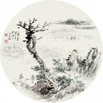 于学波国画山水湖山无事闲接客字画之家