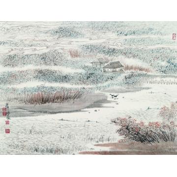 于学波国画山水秋风八月字画之家