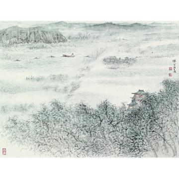 于学波国画山水女山渔隐字画之家