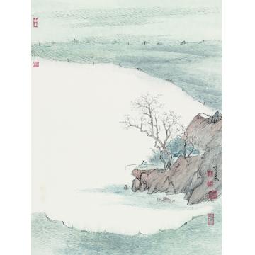 于学波国画山水江月白字画之家