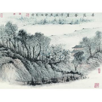 于学波国画山水蒹葭苍苍字画之家