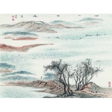 于学波国画山水湖山清远字画之家