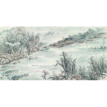于学波国画山水女山湖字画之家