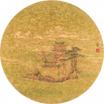 于学波国画山水长江绝岛字画之家
