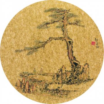 于学波国画山水松下闲话字画之家