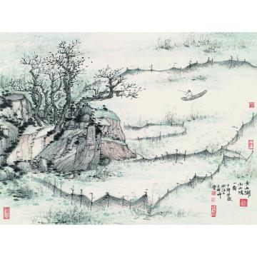 于学波国画山水女山湖小山咀字画之家