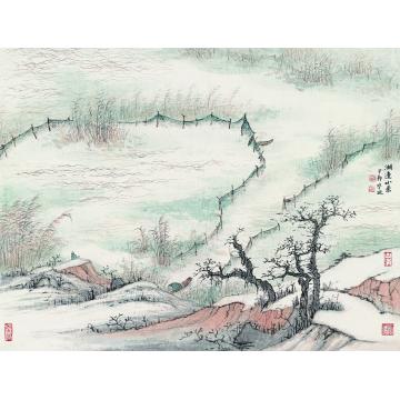 于学波湖边小景字画之家