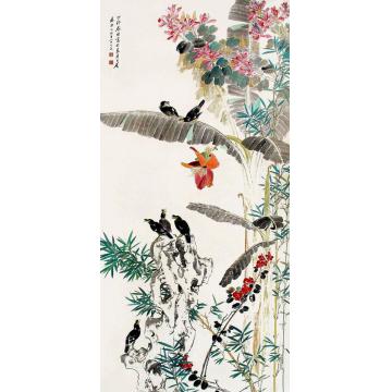 晏济元国画花鸟蕉花八歌字画之家