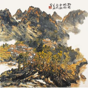 李春海国画山水侗乡金秋字画之家