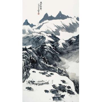李春海国画山水高原雪霁字画之家