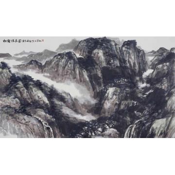 吴悦石国画山水松壑流泉图字画之家