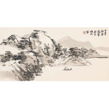 吴悦石国画山水千里放舟字画之家