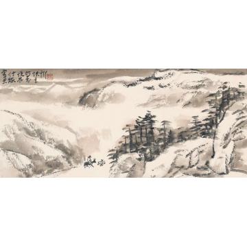 吴悦石国画山水雪天行旅字画之家