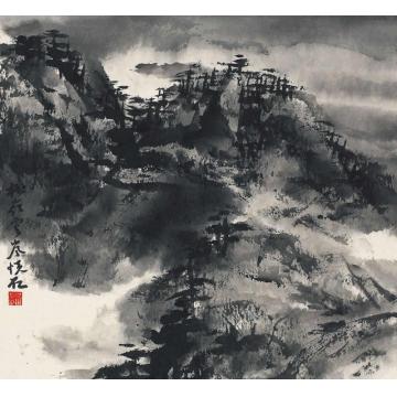 吴悦石国画山水松岭云岚字画之家