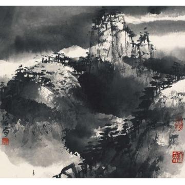 吴悦石国画山水夜山图字画之家