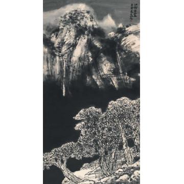 吴悦石国画山水江村深雪字画之家