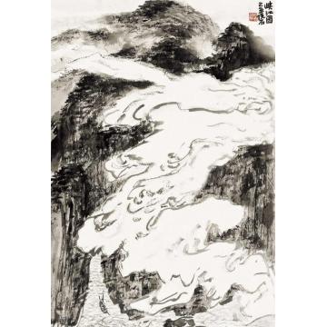 吴悦石国画山水峡江图字画之家