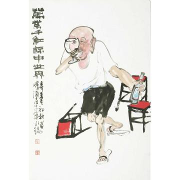 王永瑞国画人物万紫千红杯中世界字画之家