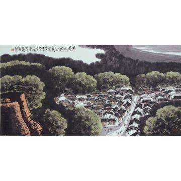 庄利经国画山水佛国九华山街图字画之家