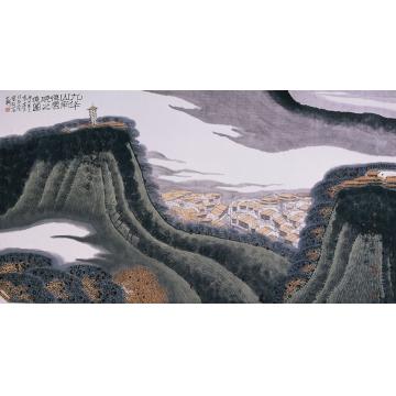 庄利经国画山水九华山雨后云晓图字画之家