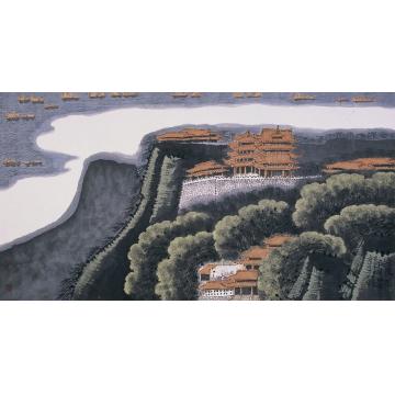 庄利经国画山水金陵阅江楼胜境字画之家