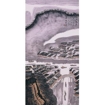 庄利经国画山水江南春雨字画之家