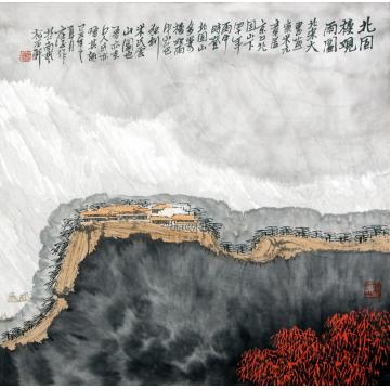 庄利经国画山水北固楼观雨图字画之家