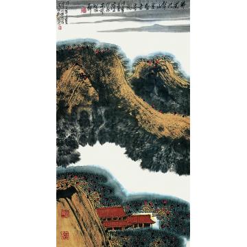 庄利经国画山水佛国九华山云壑古寺图字画之家