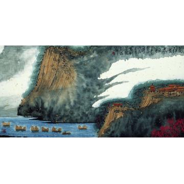 庄利经国画山水蜀江云水之图字画之家