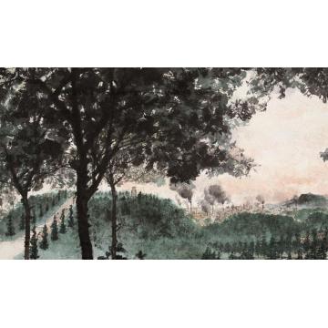 傅抱石油画风景雨花台字画之家