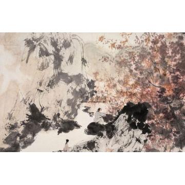 傅抱石杜牧《山行》诗意字画之家