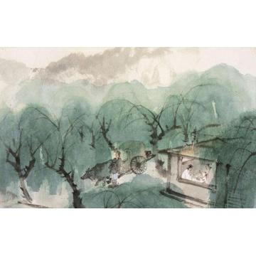 傅抱石国画人物王维《渭城曲》诗意字画之家