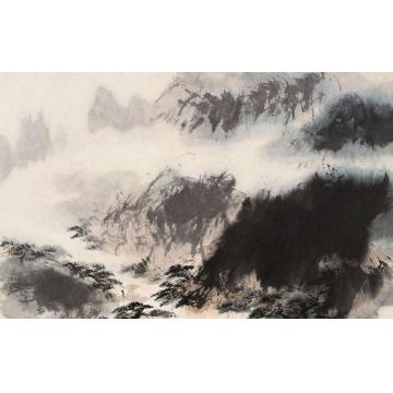 傅抱石油画风景登山图字画之家