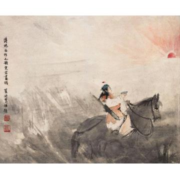 傅抱石国画人物九歌东君画稿字画之家