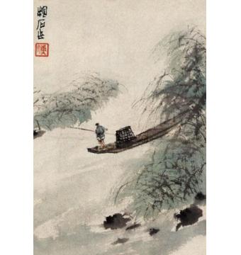 傅抱石国画山水渔人字画之家