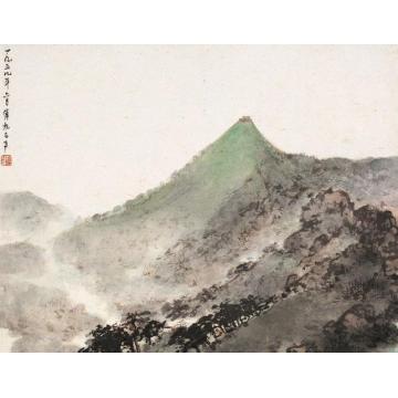 傅抱石油画风景韶山耸翠字画之家