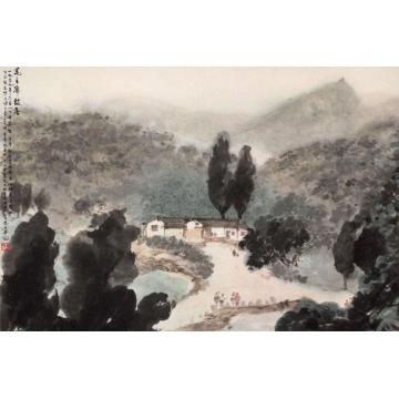 傅抱石油画风景毛主席故居字画之家