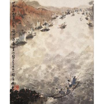 傅抱石毛泽东《沁园春·长沙》词字画之家