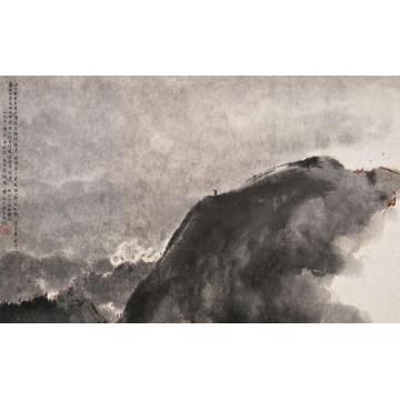 傅抱石油画风景毛泽东《西江月·井冈山》字画之家